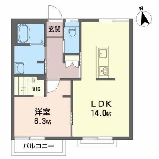 クレセントあさか野(1LDK/1階)の間取り写真