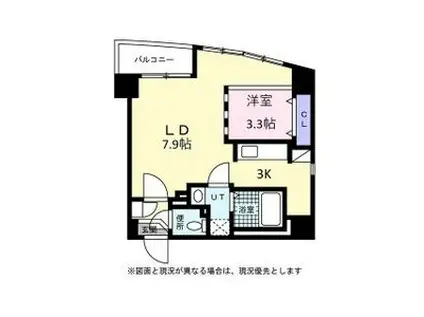 PRIVE菊水(1LDK/6階)の間取り写真