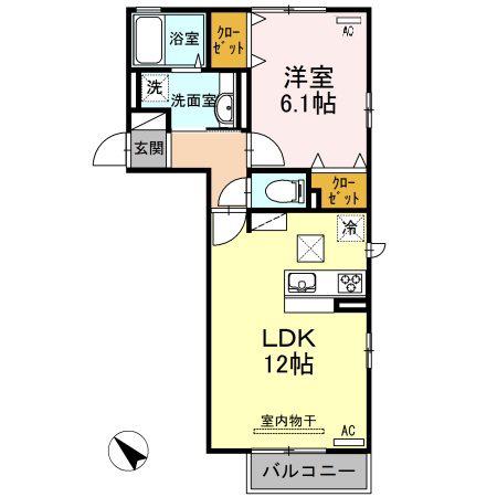 エスポワール コート/ルーチェ コート ルーチェ コート(1LDK/1階)の間取り写真