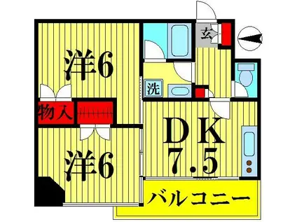 WELFARE-M(2DK/3階)の間取り写真