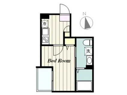 ベイルーム本厚木(1K/2階)の間取り写真