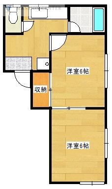 アプリコット寺山(2K/2階)の間取り写真