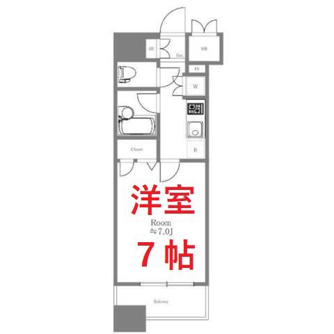 コンシェリア蒲田USSQUARE(1K/12階)の間取り写真