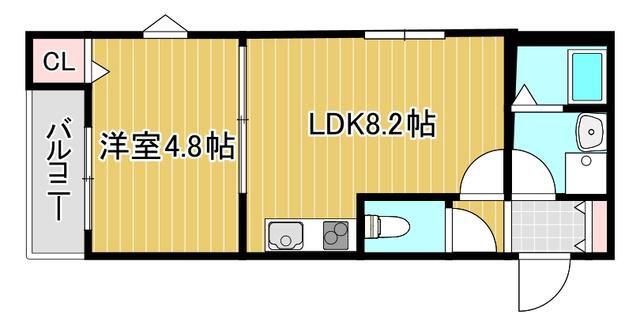 LA-CREA ZⅡ(1LDK/3階)の間取り写真