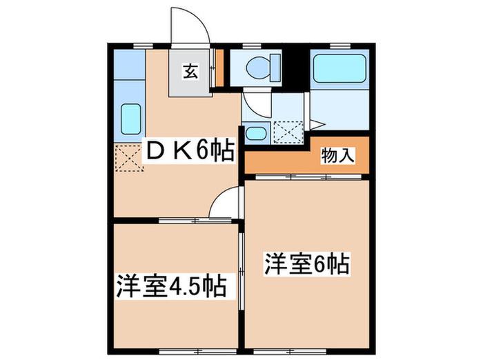 第五幸永ハイツ(2DK/1階)の間取り写真