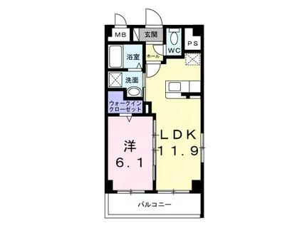 佐真下マンション(1LDK/1階)の間取り写真