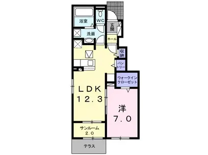 モン アンテリユール桃山H(1LDK/1階)の間取り写真