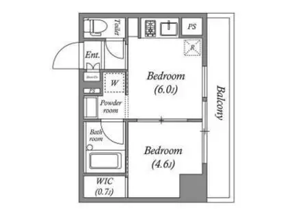 CORVAL住吉(1DK/4階)の間取り写真