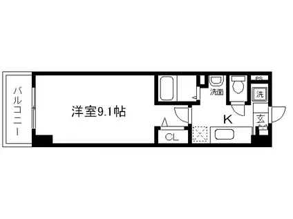 プラネシア星の子京都駅前(1K/6階)の間取り写真