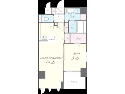 HERMITAGE DE MAISON(1LDK/5階)の間取り写真