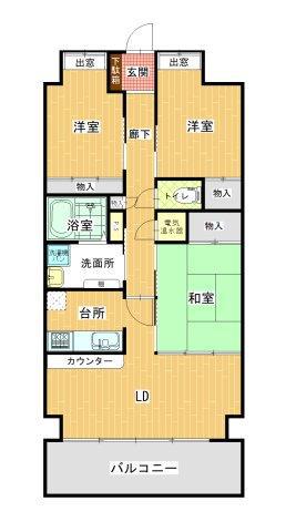 マルイラベンダーヒルズ(3LDK/12階)の間取り写真