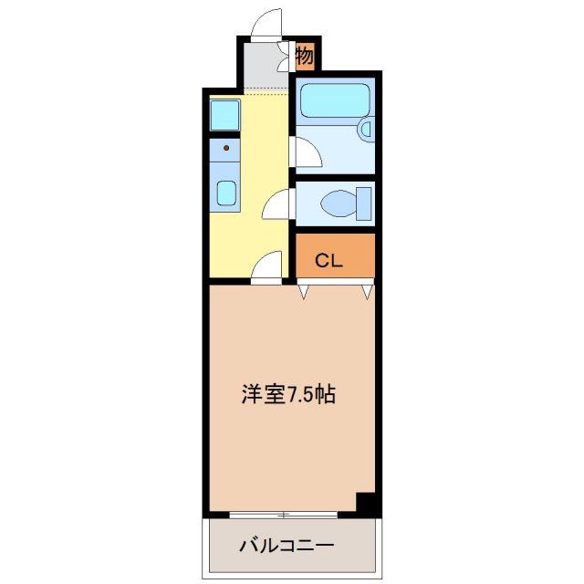 アーバンビル早川(1K/5階)の間取り写真
