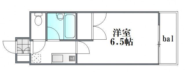 エクセレント楠木(1K/5階)の間取り写真