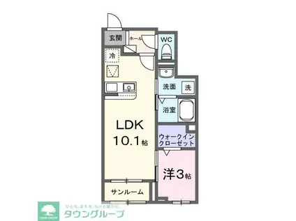 ニュー パインクレスト(1LDK/1階)の間取り写真