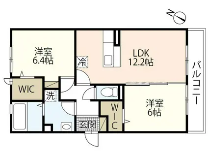 ココハウス高須壱番館(2LDK/2階)の間取り写真