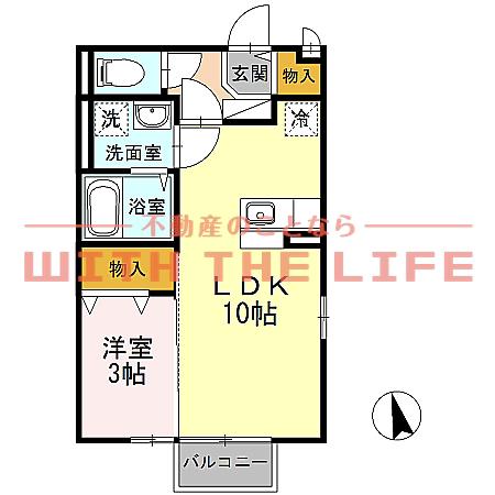 フローラタウン(1LDK/2階)の間取り写真