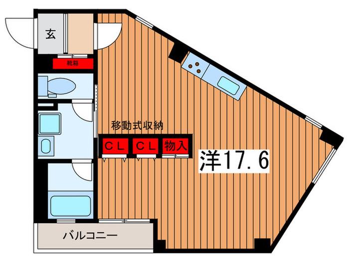 HILLS イースト高砂(ワンルーム/3階)の間取り写真