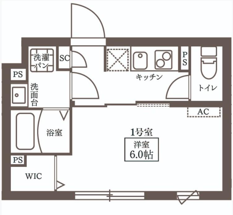 プラティーク代々木 PRATIQUE YOYOGI(1K/3階)の間取り写真