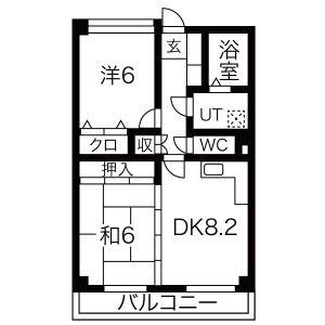 エルドラード(2DK/2階)の間取り写真