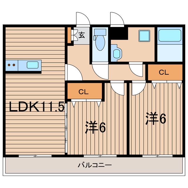ロジュマンフェール(2LDK/3階)の間取り写真