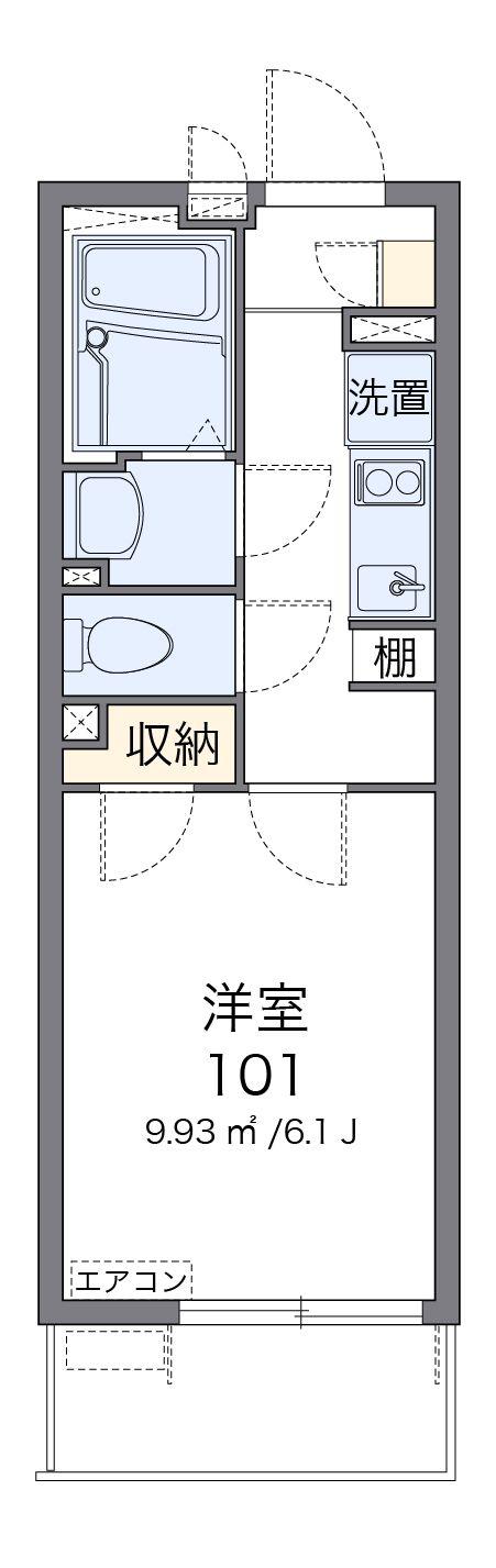 クレイノフラーズ(1K/1階)の間取り写真