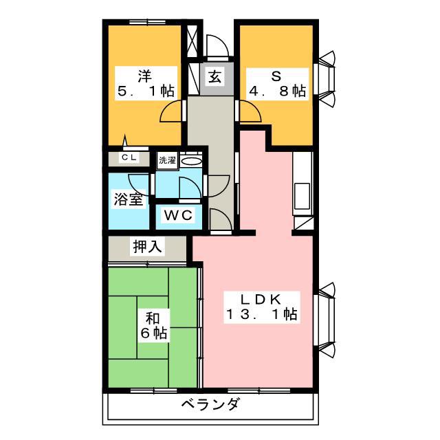 リーヴ・ドロア(2SLDK/5階)の間取り写真