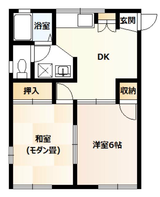 メリーハウス(2DK/1階)の間取り写真