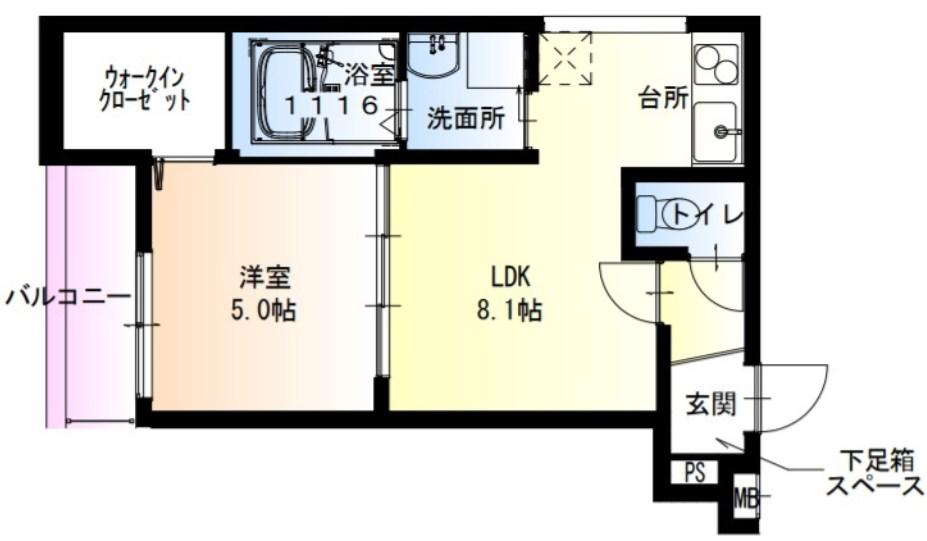 フジパレス伊丹北本町I番館(1LDK/3階)の間取り写真