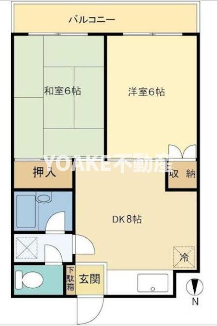 メゾンドブラン(2DK/2階)の間取り写真