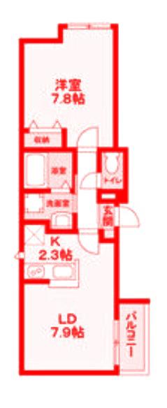 ウィステリアコート(1LDK/2階)の間取り写真