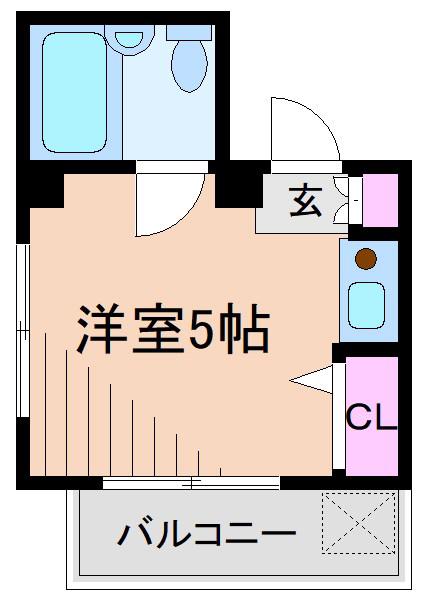 向後マンション(ワンルーム/4階)の間取り写真