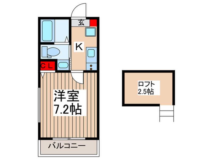 BELLA CASA蕨(1K/3階)の間取り写真