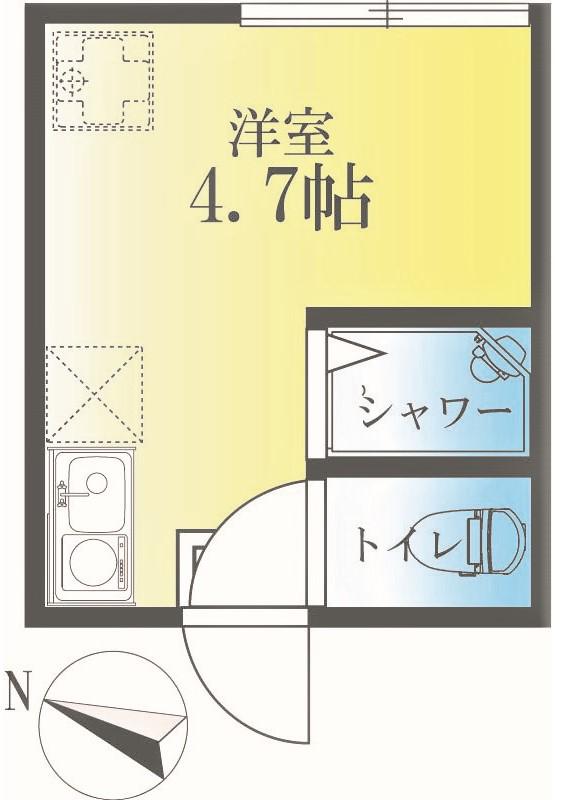 TM渡田向町Ⅱ(ワンルーム/1階)の間取り写真