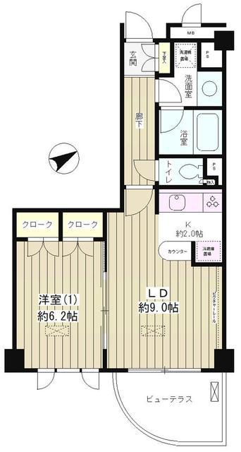 LAPYUTA(1LDK/3階)の間取り写真