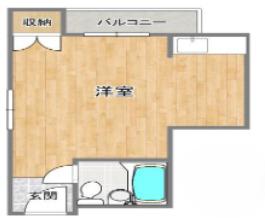 帝塚山ハイツ(ワンルーム/5階)の間取り写真