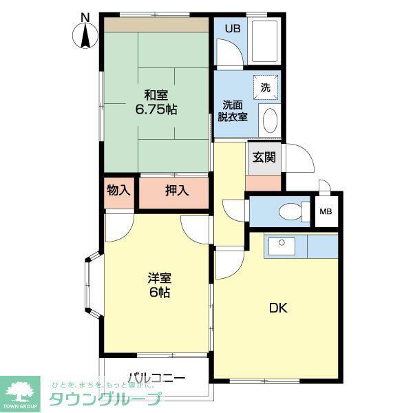 αNEXT高崎第10(2DK/2階)の間取り写真