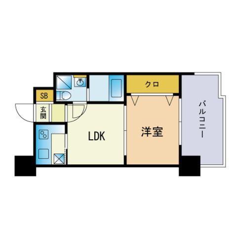 エステートモア平尾センティモ(2K/9階)の間取り写真