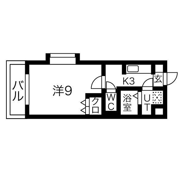 アイフォレスト(1K/3階)の間取り写真