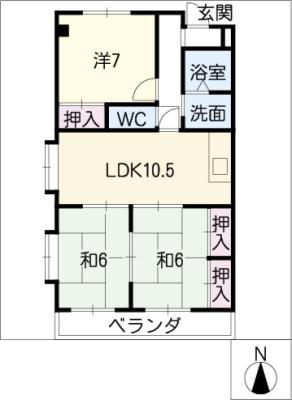 サンシャインシティー(3LDK/4階)の間取り写真