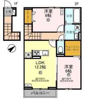 LELIENルリアン(2LDK/2階)の間取り写真