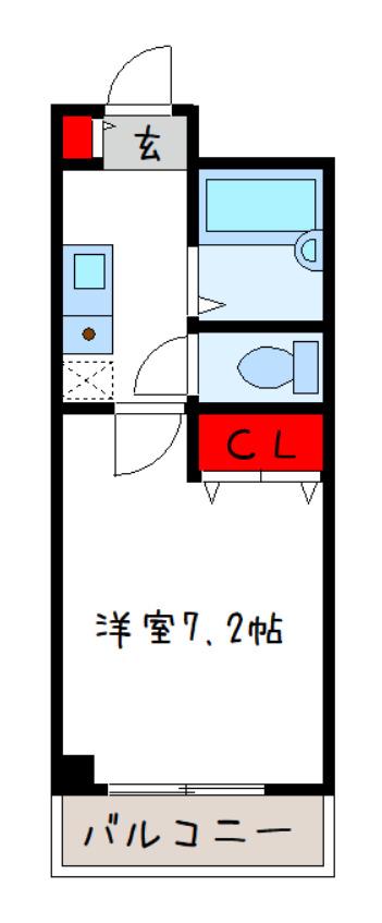 チェリーハイツ宮町(1K/3階)の間取り写真