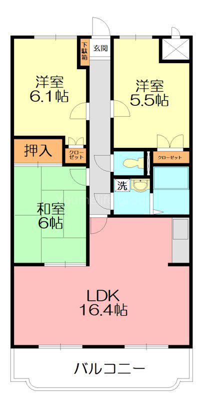 アルテールS(3LDK/1階)の間取り写真