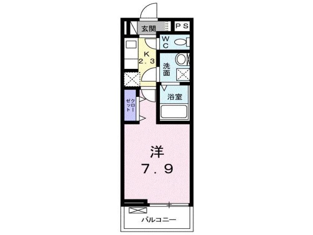 ストレリチア.M(1K/1階)の間取り写真