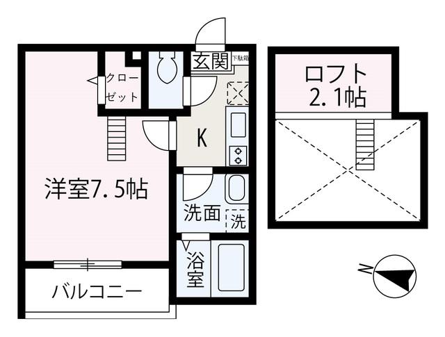 パークフロント(1K/3階)の間取り写真