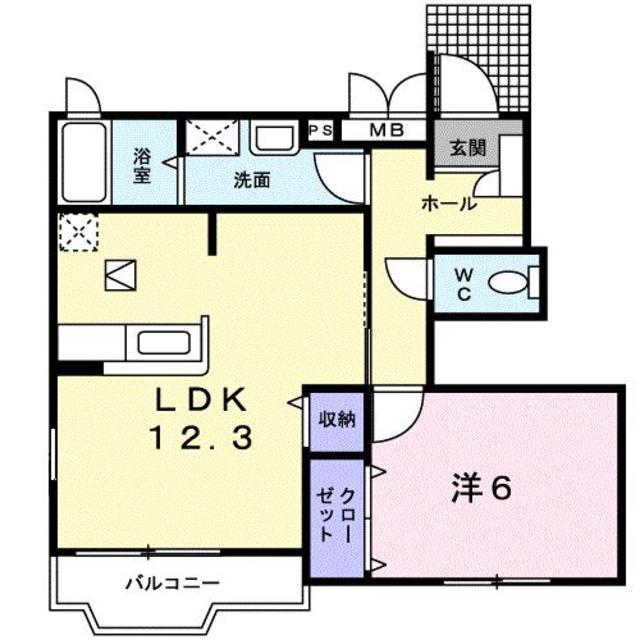 エルリオ(1LDK/1階)の間取り写真