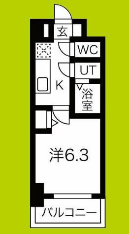 スプランディッドV(1K/5階)の間取り写真
