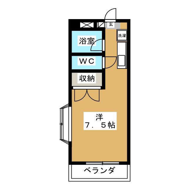 フィールドハイム(ワンルーム/2階)の間取り写真