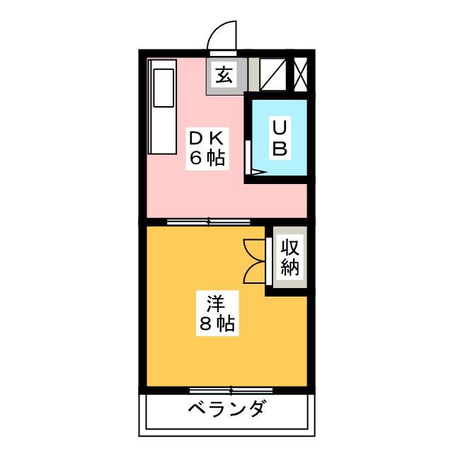 サンフラワーI(1DK/3階)の間取り写真