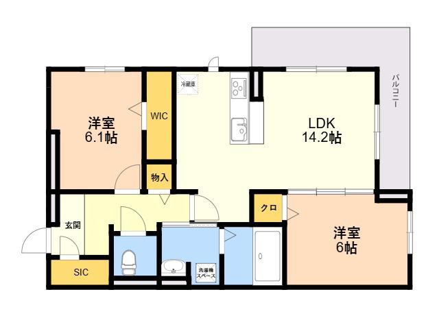 プラーナ(2LDK/3階)の間取り写真