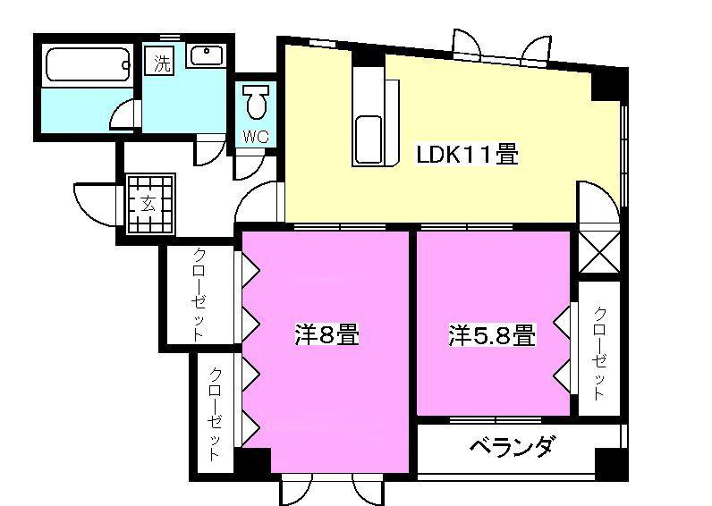 CALM STAGE(2LDK/4階)の間取り写真